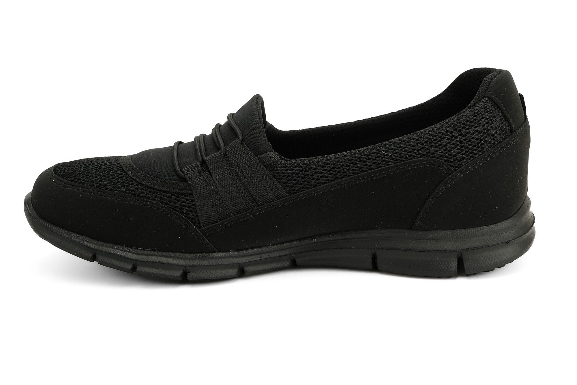 Sneaker Tekstil Yürüyüş Kadın Streç Ayakkabı KP6104 SİYAH - King Paolo