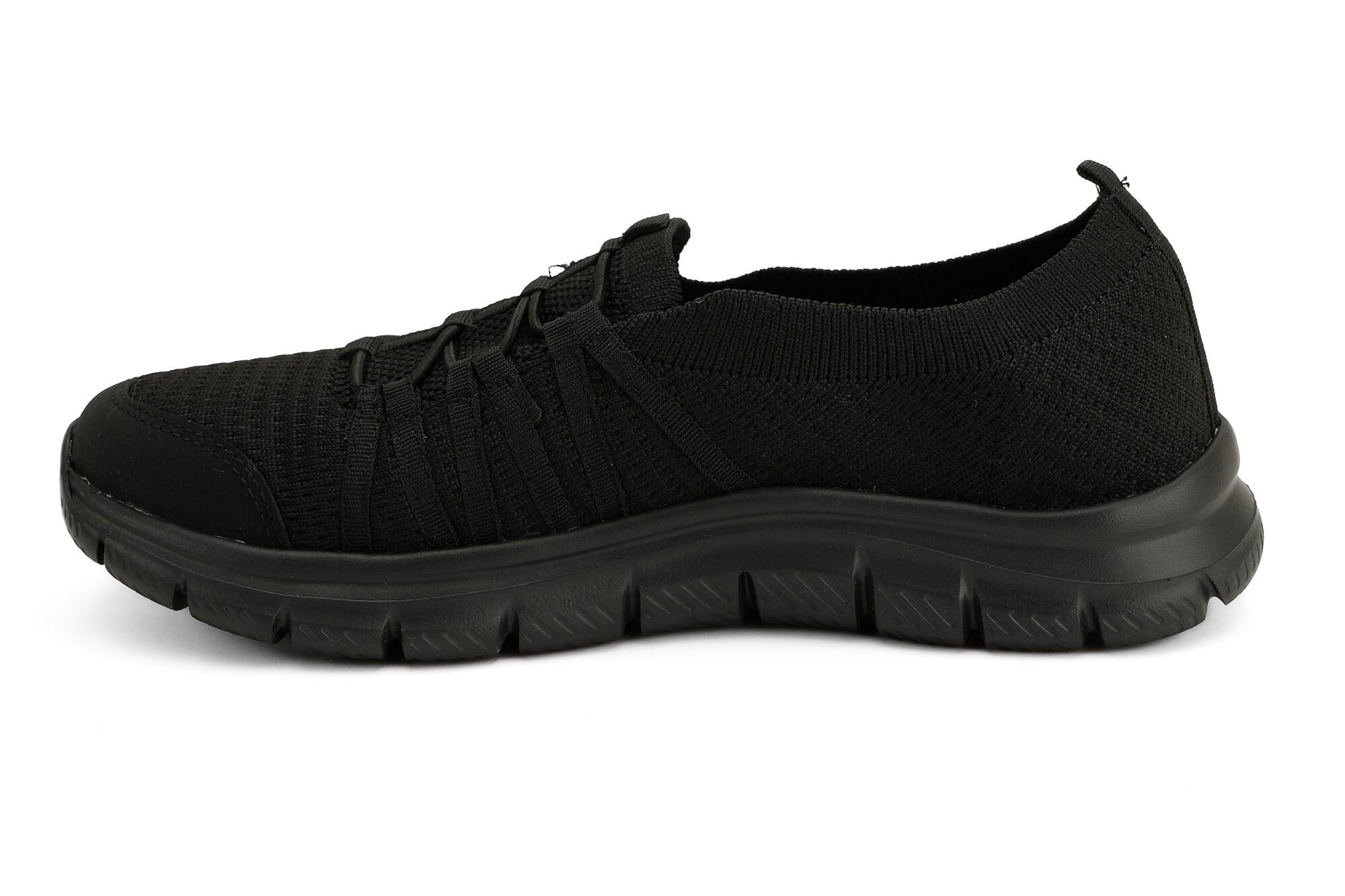 Sneaker Tekstil Yürüyüş Kadın Streç Ayakkabı KP5223 SİYAH - King Paolo