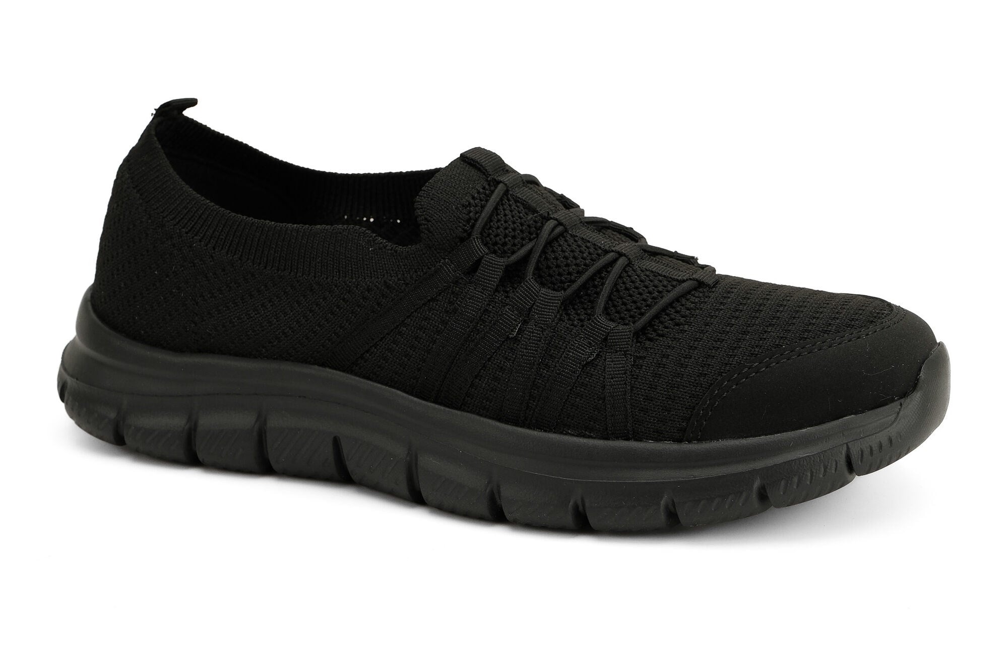 Sneaker Tekstil Yürüyüş Kadın Streç Ayakkabı KP5223 SİYAH - King Paolo