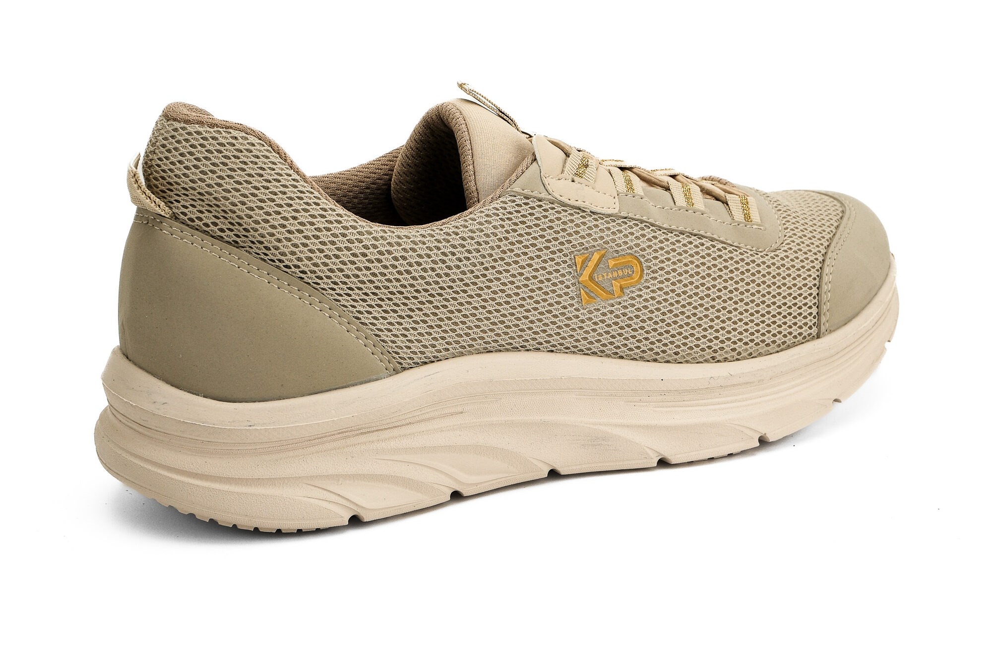 Sneaker Tekstil Yürüyüş Unisex Bağcıklı Ayakkabı KP5121 BEJ - King Paolo