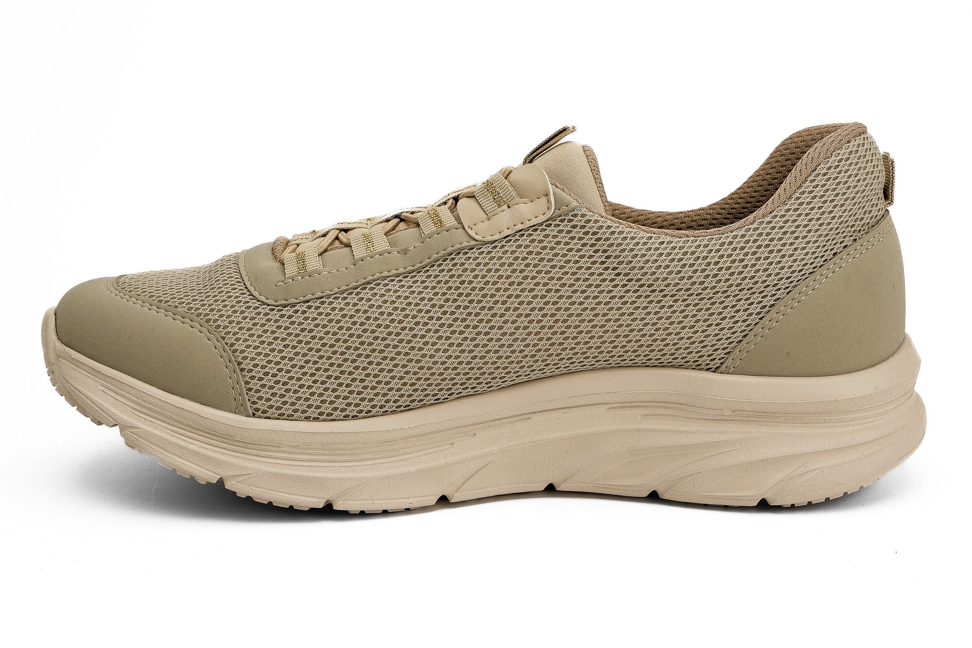 Sneaker Tekstil Yürüyüş Unisex Bağcıklı Ayakkabı KP5121 BEJ - King Paolo
