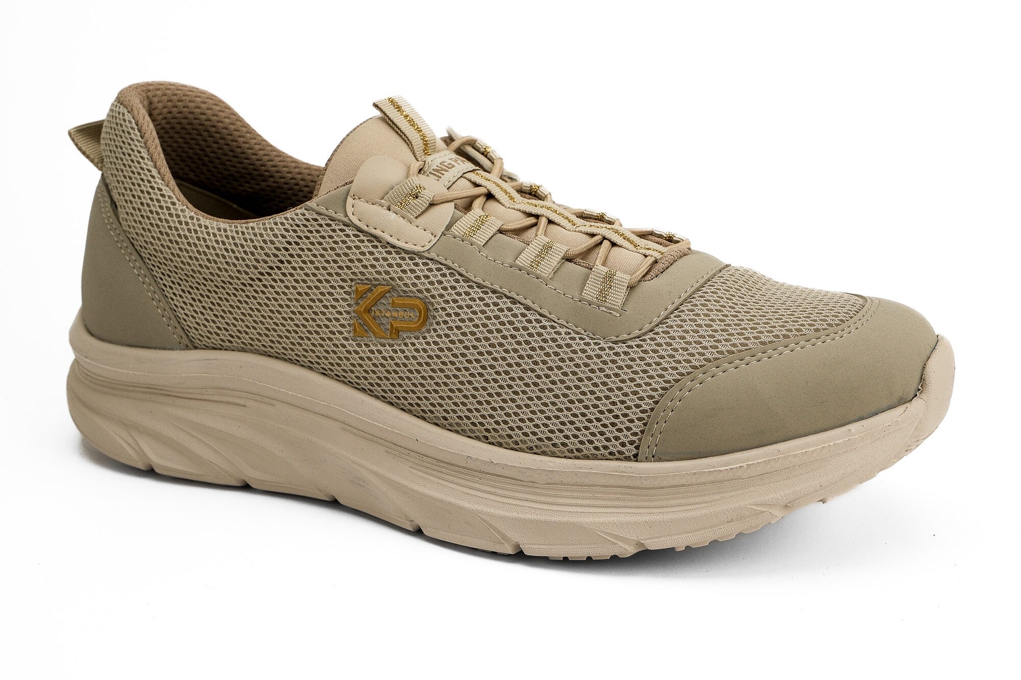 Sneaker Tekstil Yürüyüş Unisex Bağcıklı Ayakkabı KP5121 BEJ - King Paolo
