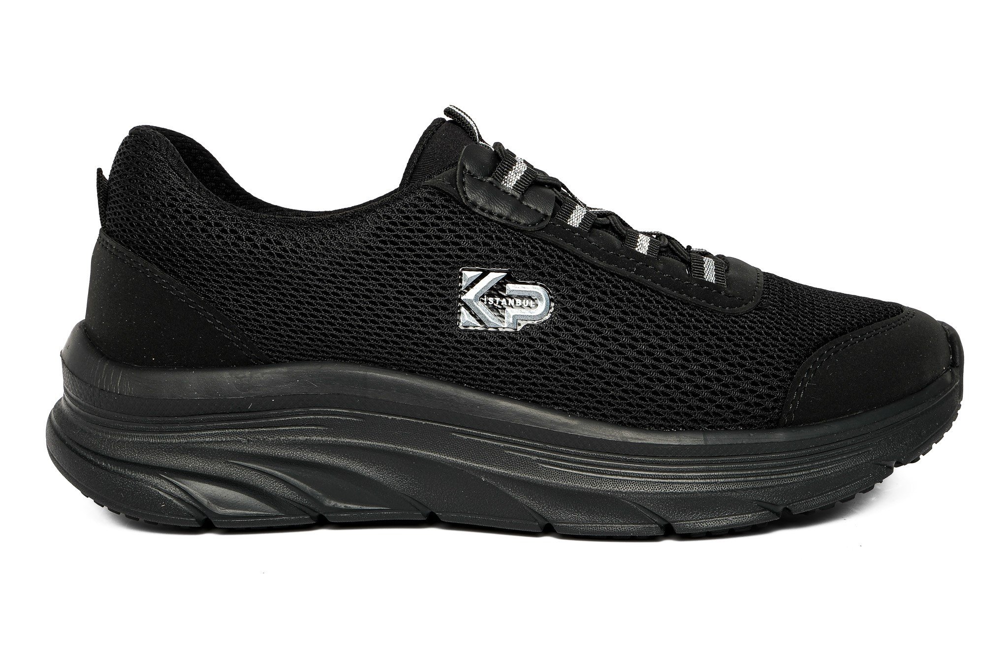 Sneaker Tekstil Yürüyüş Unisex Bağcıklı Ayakkabı KP5121 SİYAH - King Paolo