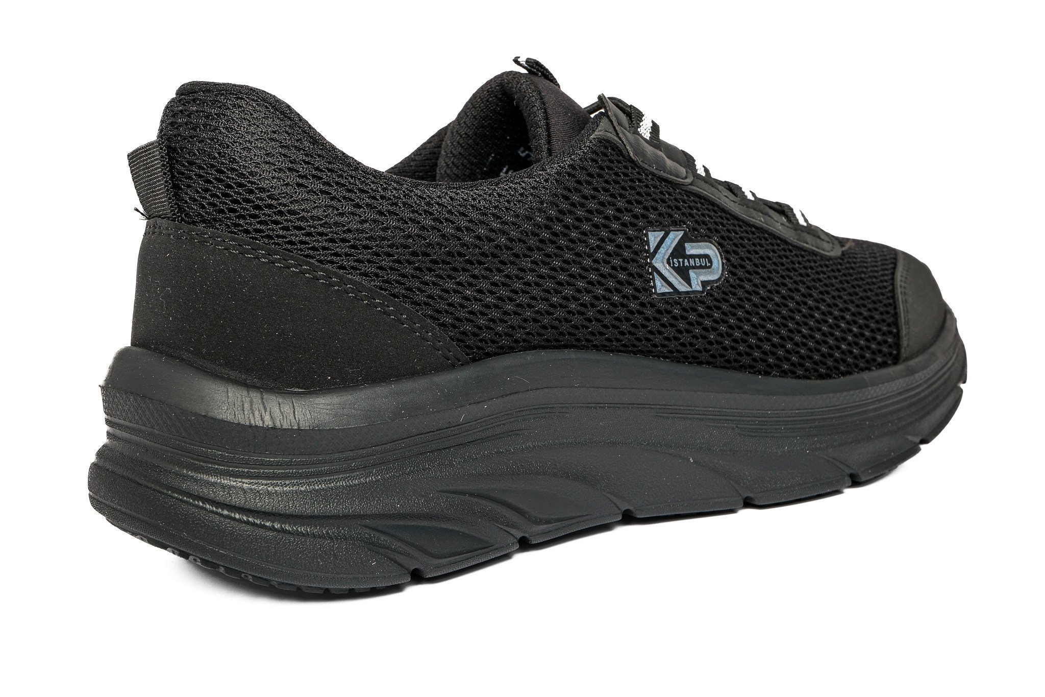 Sneaker Tekstil Yürüyüş Unisex Bağcıklı Ayakkabı KP5121 SİYAH - King Paolo