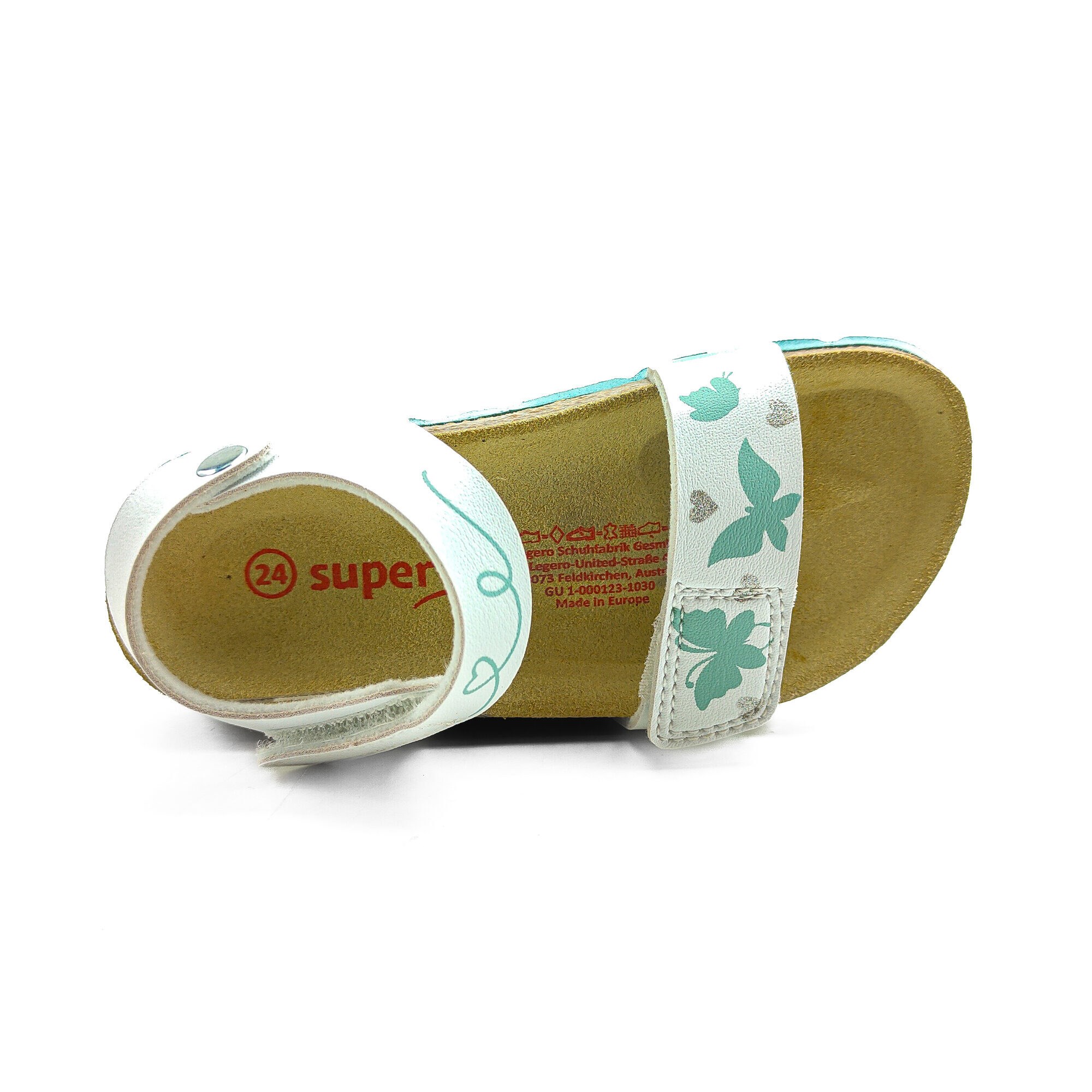 Superfit Ortopedik Çocuk Sandalet F 000123-1030 - Beyaz Kelebek WEIB / TÜRKIS - Superfit