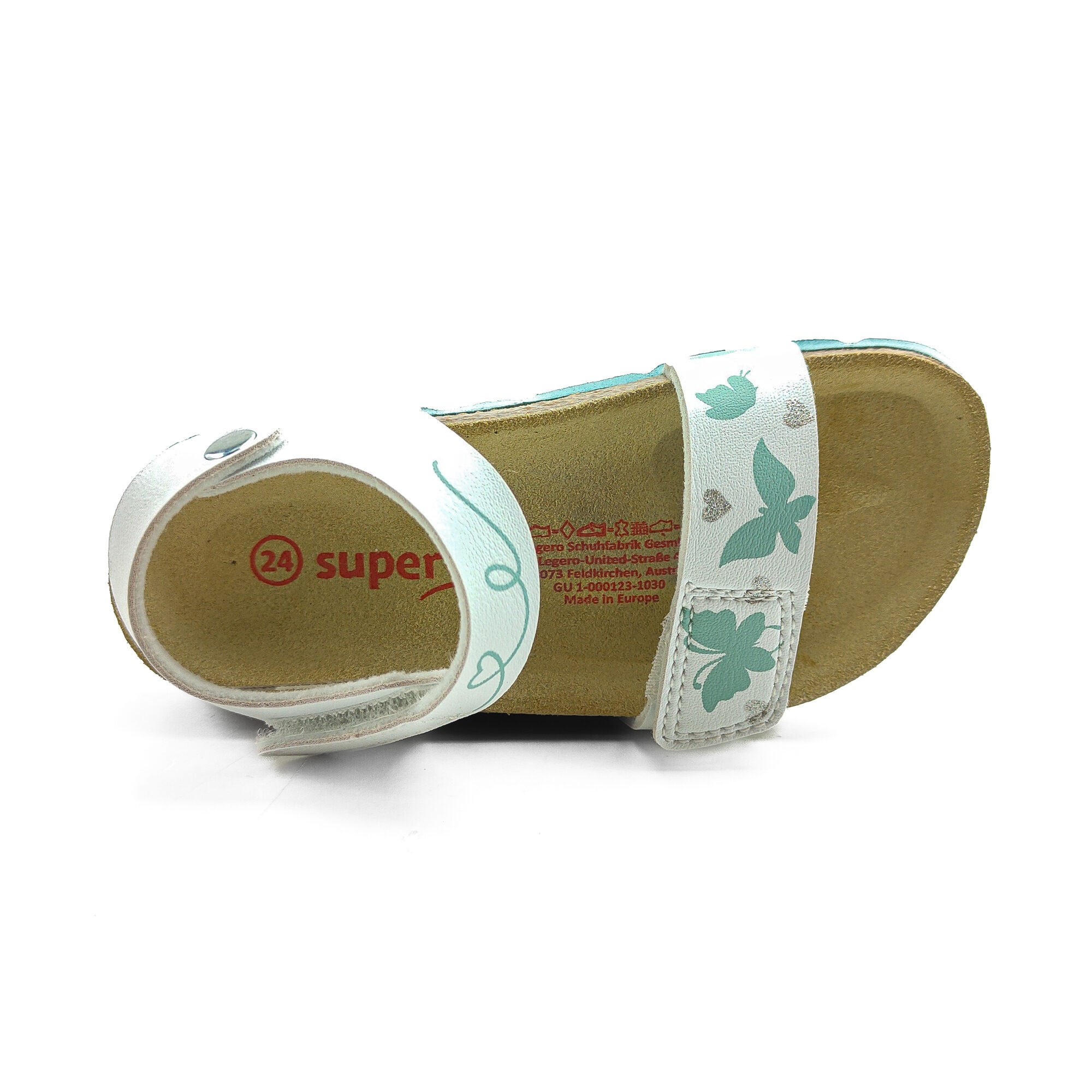 Superfit Ortopedik Çocuk Sandalet P 000123-1030 - Beyaz Kelebek WEIB / TÜRKIS - Superfit