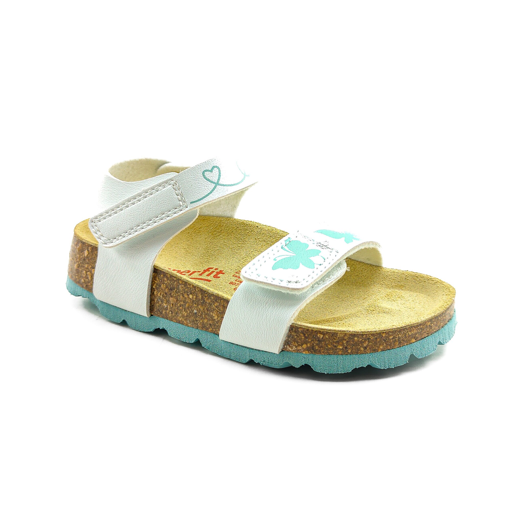 Superfit Ortopedik Çocuk Sandalet P 000123-1030 - Beyaz Kelebek WEIB / TÜRKIS - Superfit