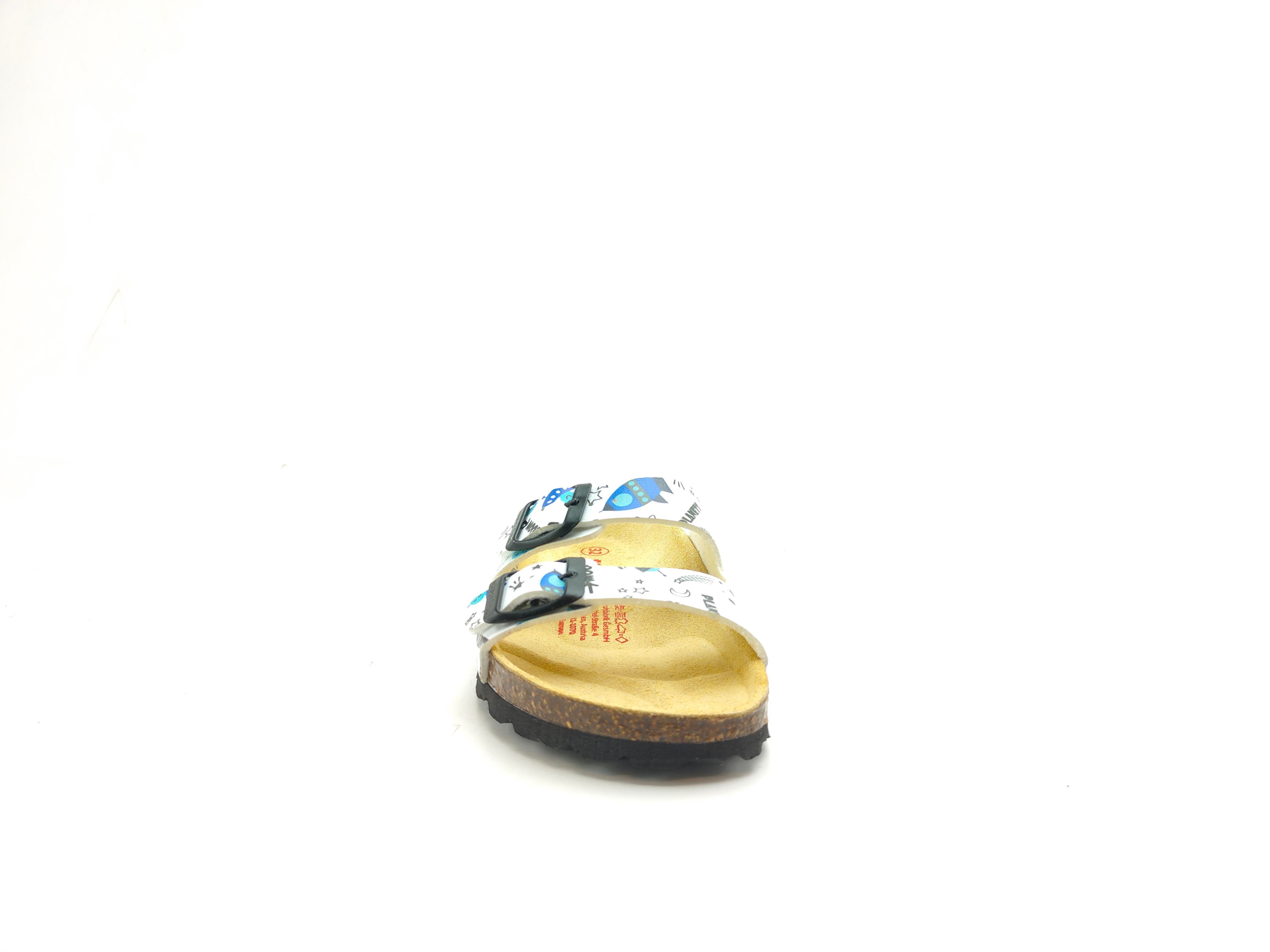 Superfit Ortopedik Çocuk Terlik Çift Bantlı P 800111-1070 - Beyaz Roketli - Superfit