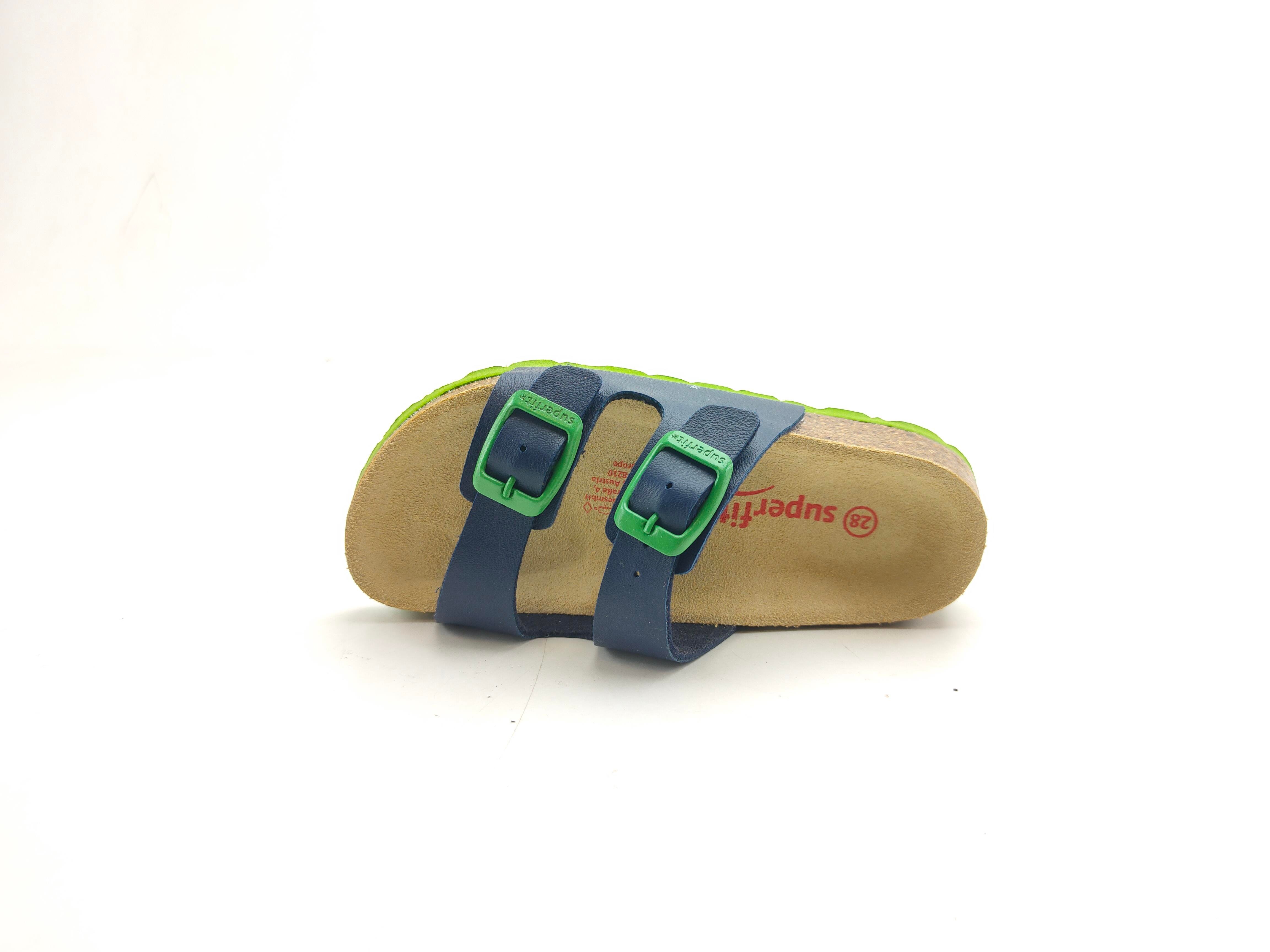 Superfit Ortopedik Çocuk Terlik Çift Bantlı P 800111-8210 - Lacivert Yeşil - Superfit