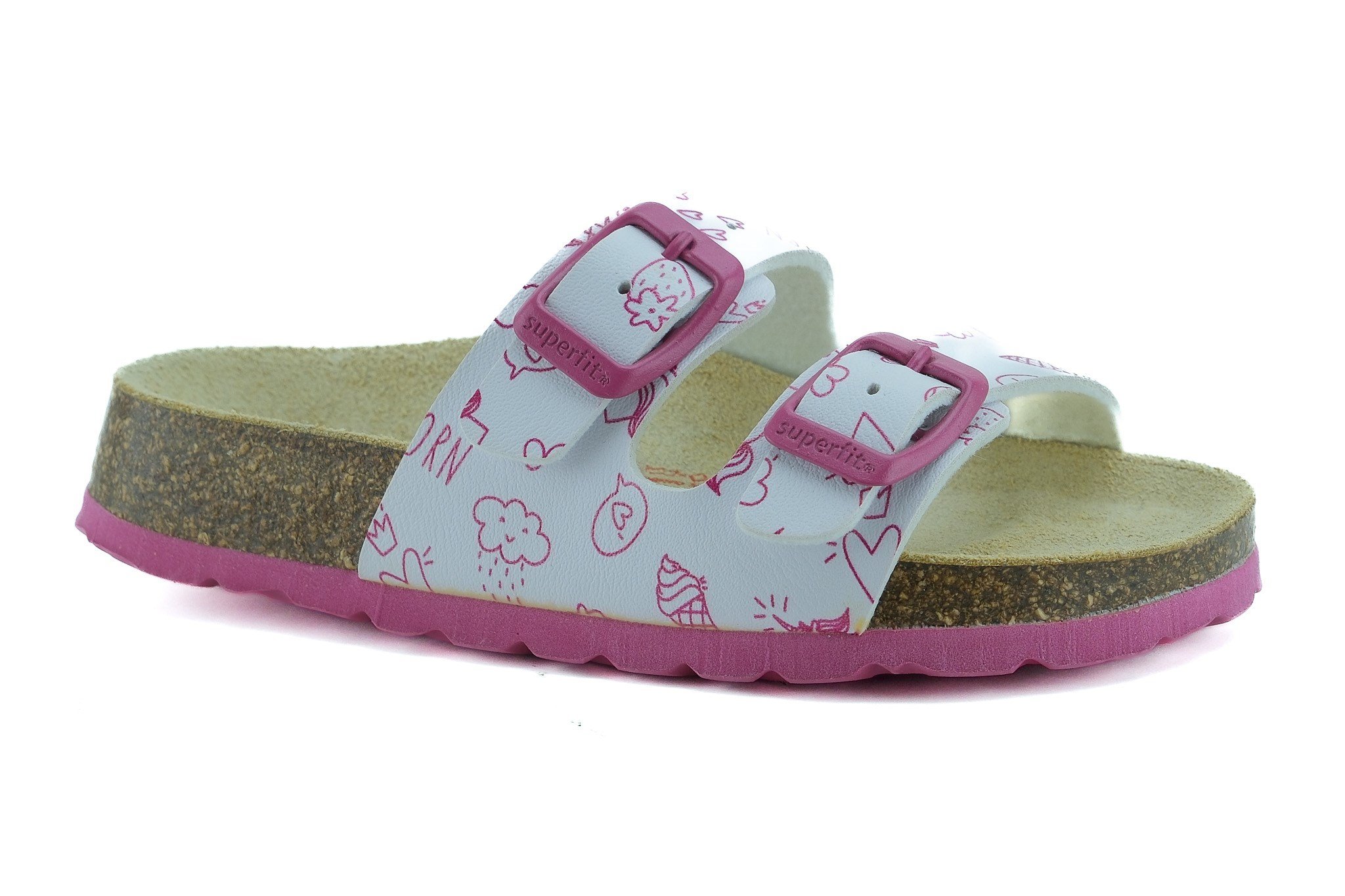 Superfit Ortopedik Çocuk Terlik Çift Bantlı P 800111-1050 - Pembe Figürlü WEIB / PINK - Superfit