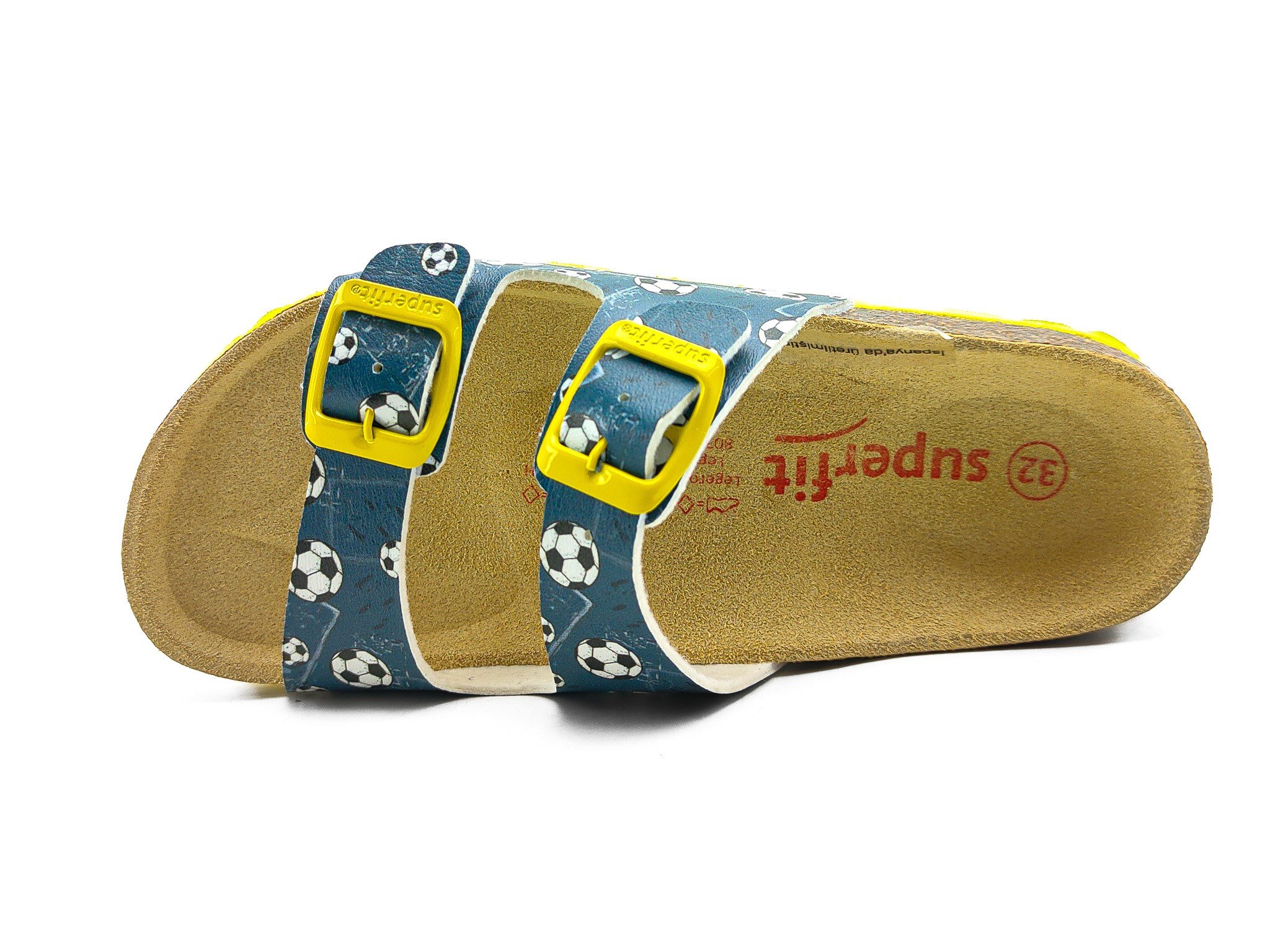Superfit Ortopedik Çocuk Terlik Çift Bantlı P 800111-8410 - Lacivert Futbol HELLBLAU / MEHRFAR - Superfit