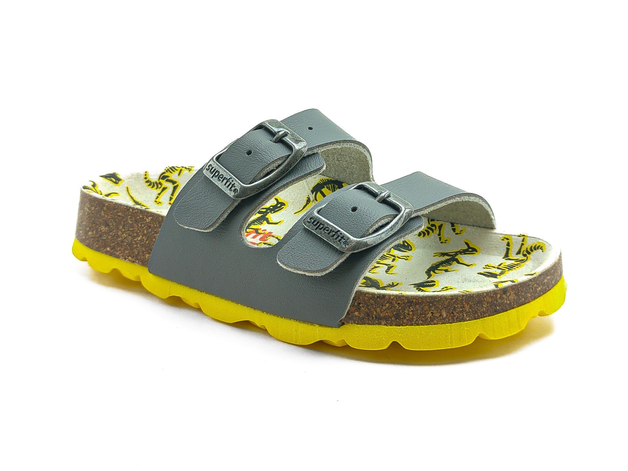 Superfit Ortopedik Çocuk Terlik Çift Bantlı F 800111-2120 Dinazor GRAU / MEHRFARBIG - Superfit