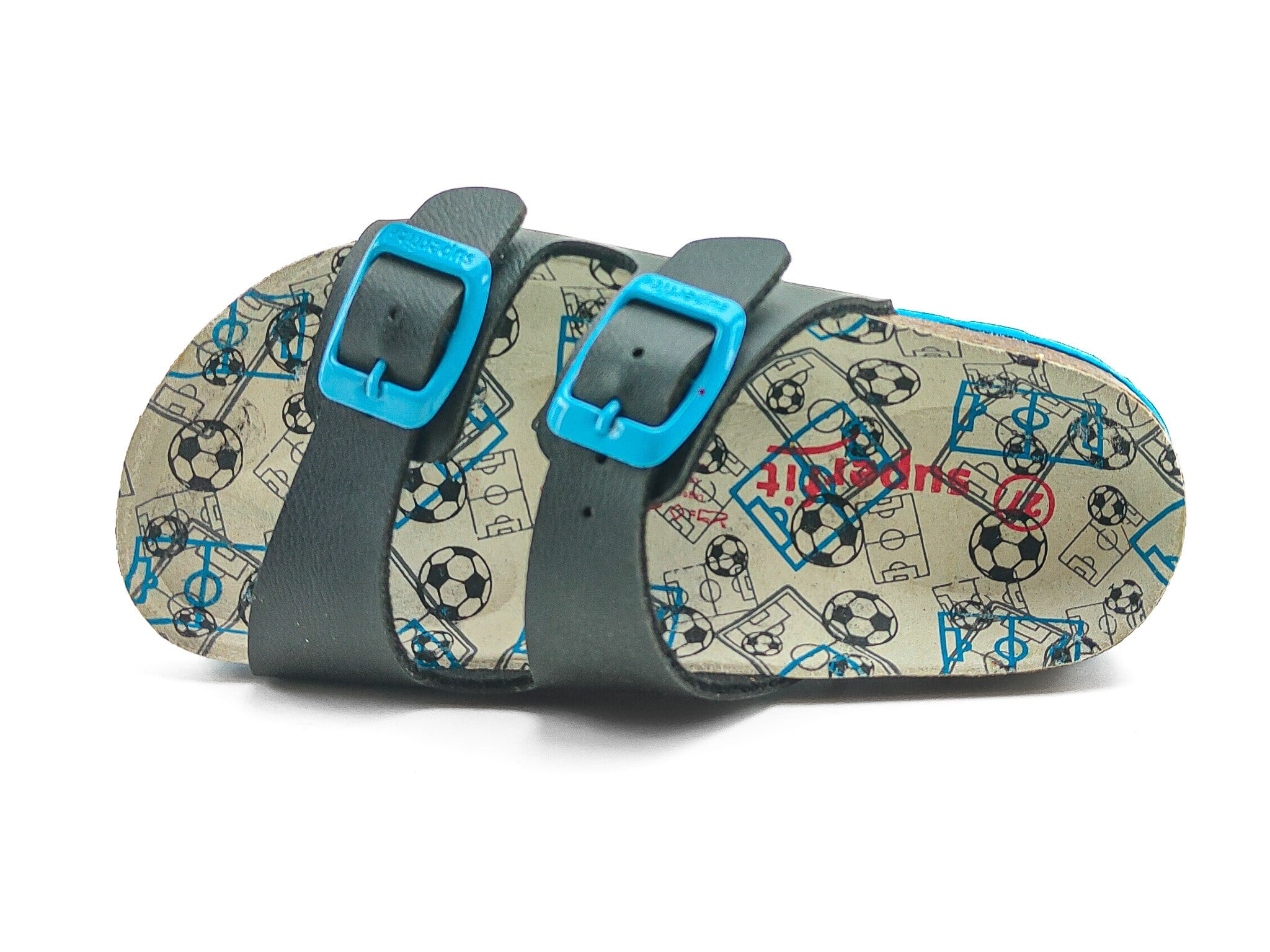 Superfit Ortopedik Çocuk Terlik Çift Bantlı P 800111-8160 Laci Futbol BLAU / MEHRFARBIG - Superfit
