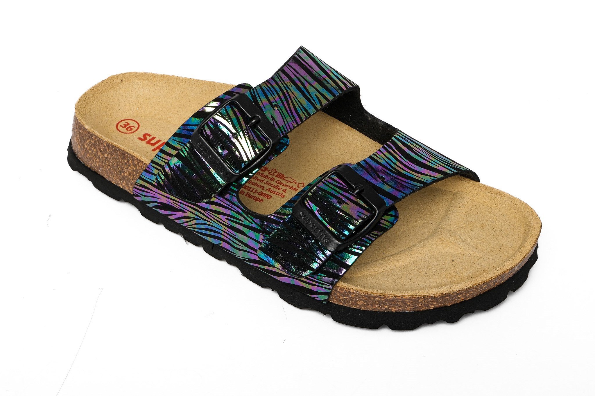 Superfit Ortopedik Genç Terlik Çift Bantlı G 800111-0090 - Siyah Zebra SCHWARZ - Superfit