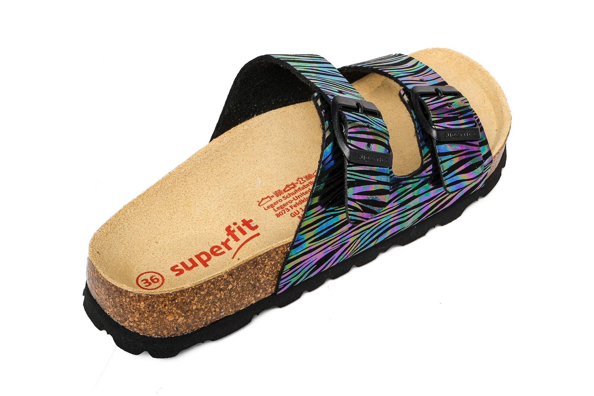 Superfit Ortopedik Genç Terlik Çift Bantlı G 800111-0090 - Siyah Zebra SCHWARZ - Superfit