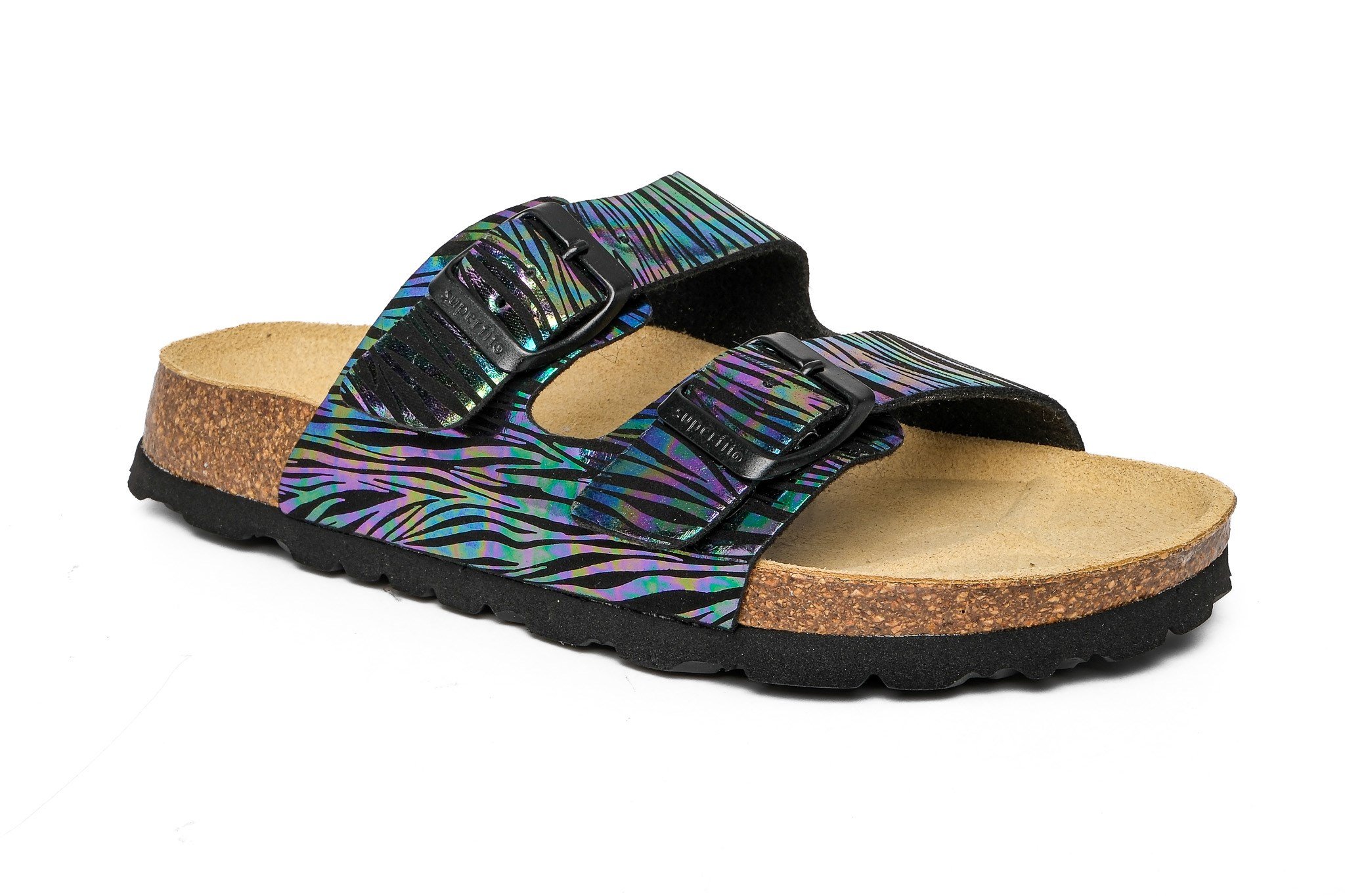 Superfit Ortopedik Genç Terlik Çift Bantlı G 800111-0090 - Siyah Zebra SCHWARZ - Superfit