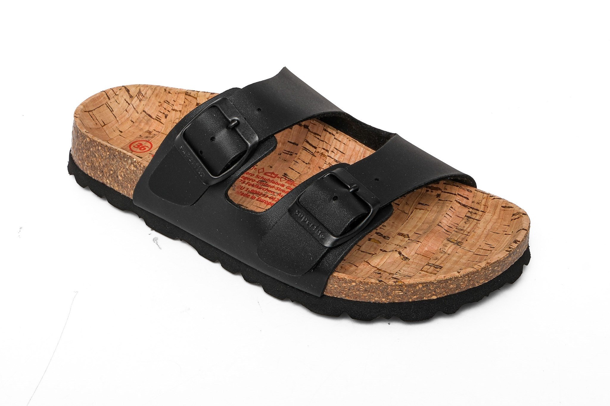 Superfit Ortopedik Genç Terlik Çift Bantlı G 800111-0120 - Siyah Düz SCHWARZ - Superfit