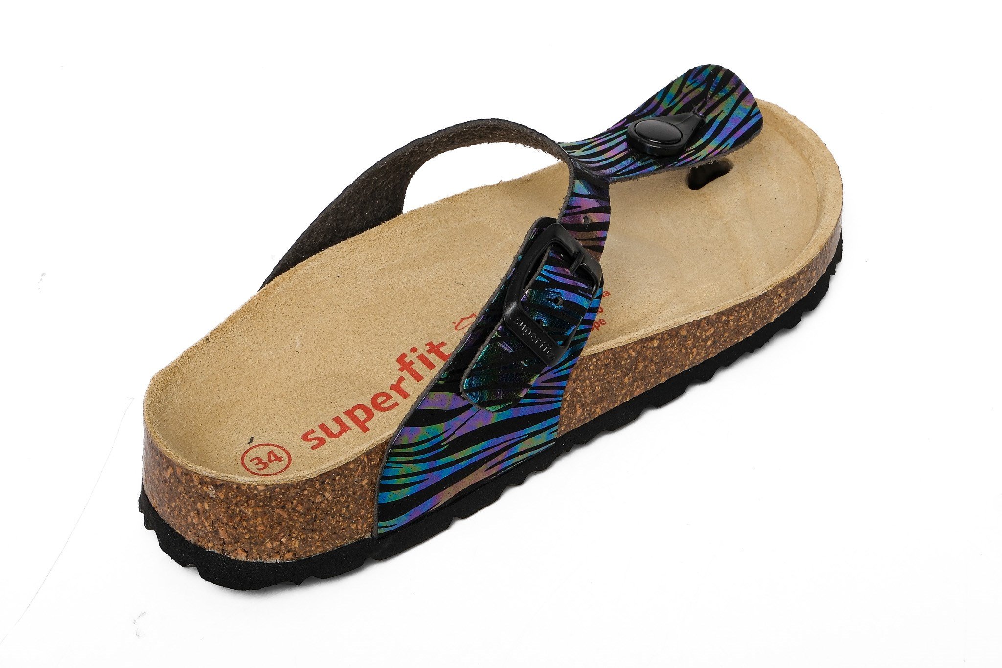 Superfit Ortopedik Genç Terlik Parmak Arası G 000117-0010 Siyah Zebra SCHWARZ - Superfit