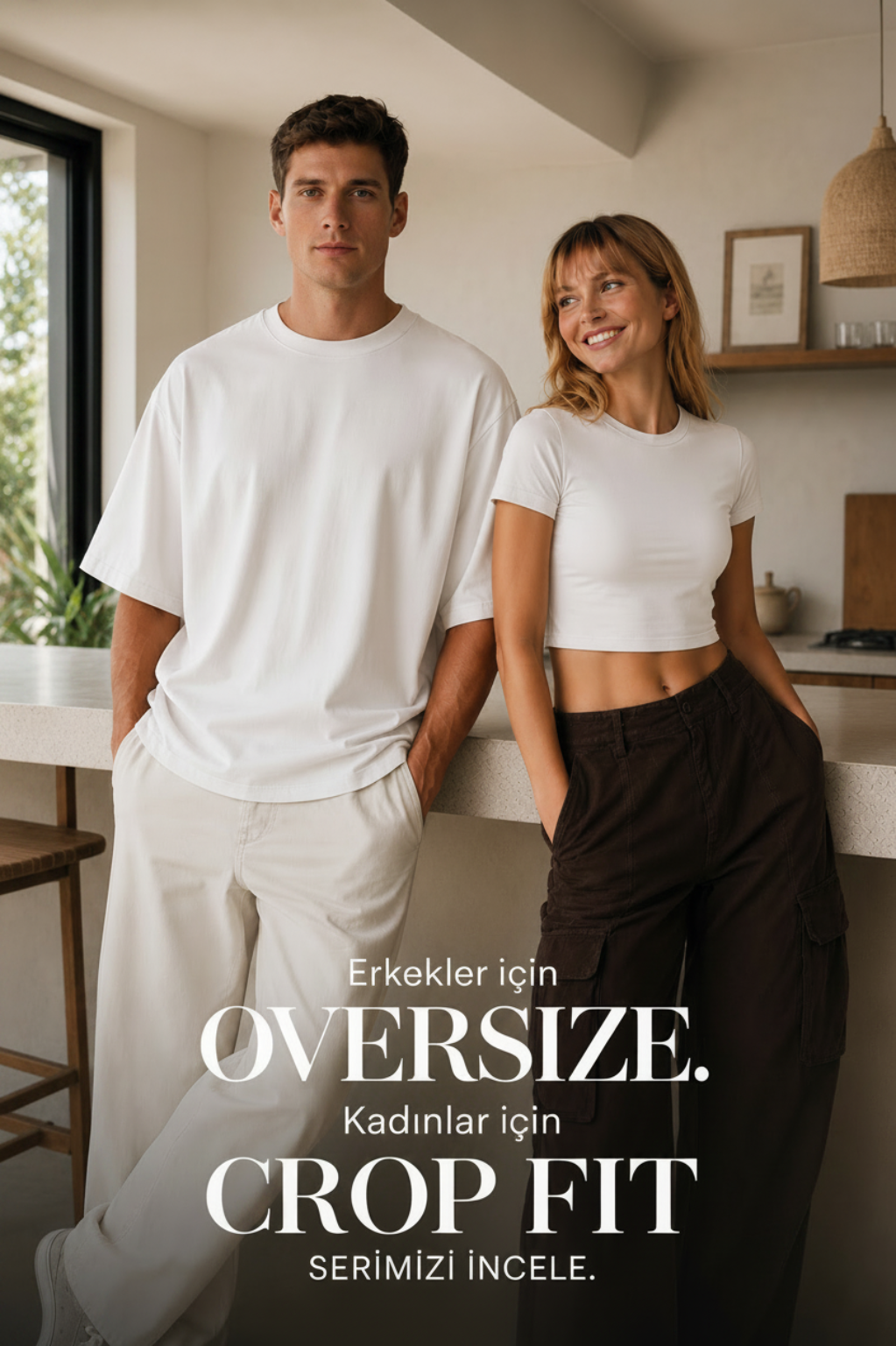 Beyaz Kadın Crop Fit Basic Tişört | Bisiklet Yaka Bluz Likralı Kaliteli Premium Kumaş
