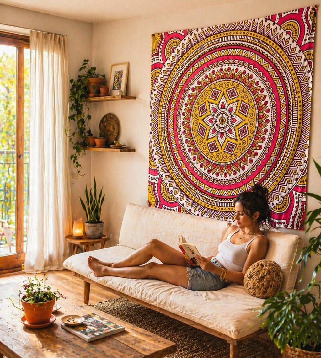 Bohem Mandala Duvar Örtüsü