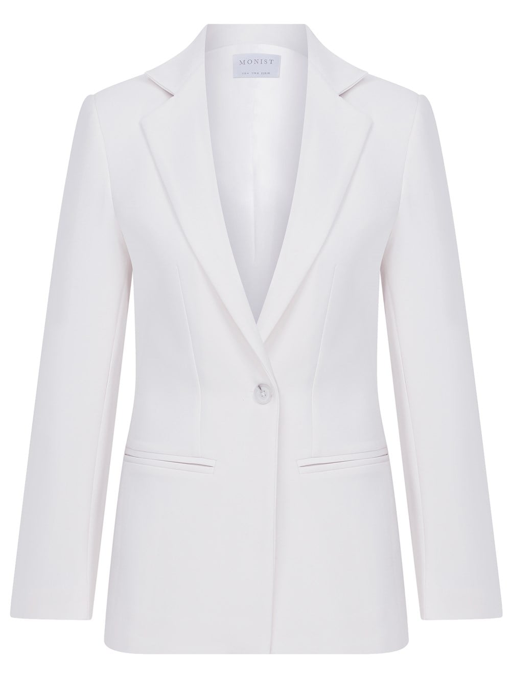 Beyaz Tek Düğmeli Klasik Blazer