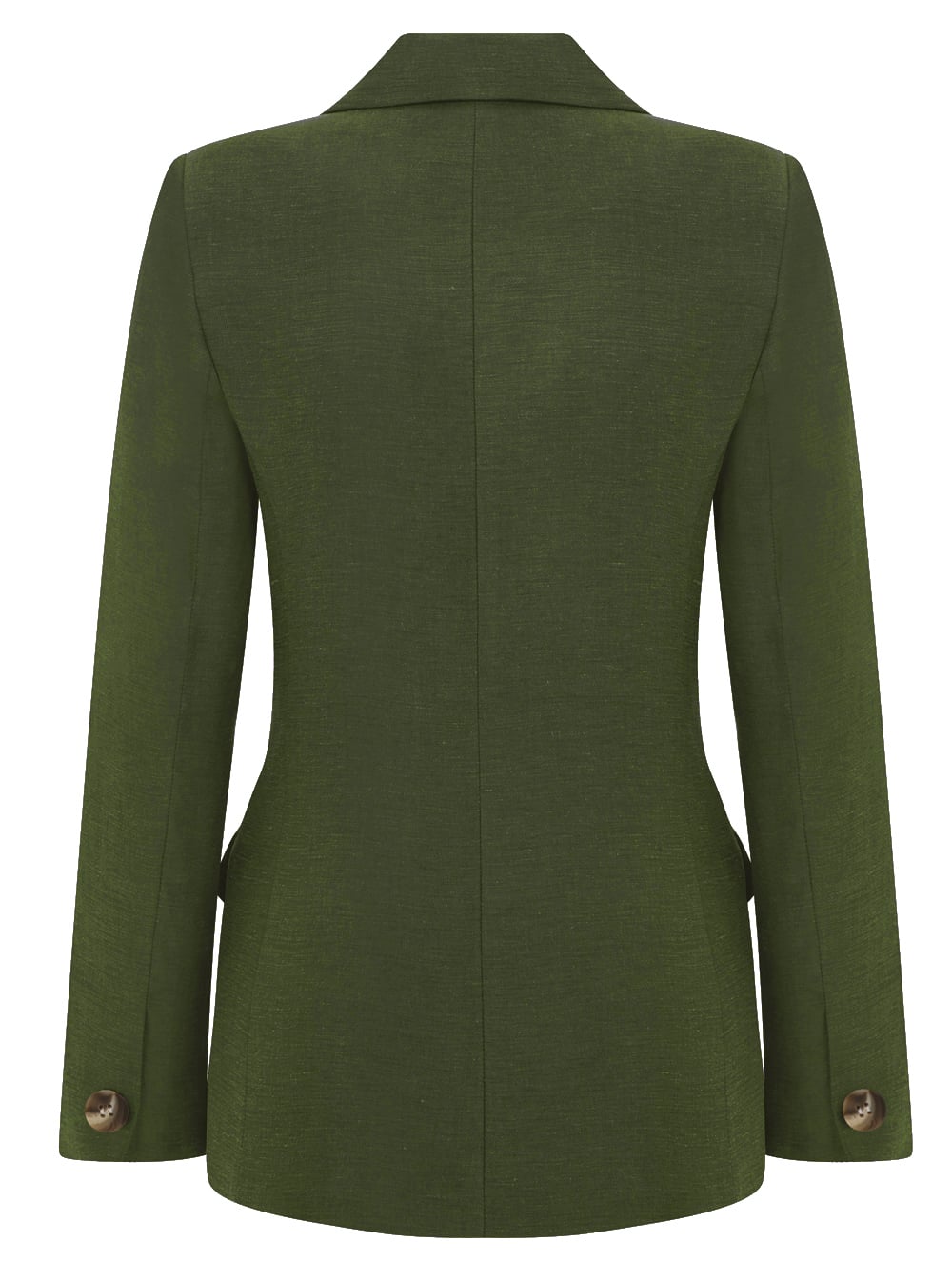 Haki Rengi Vegan Cupro Keten Blazer