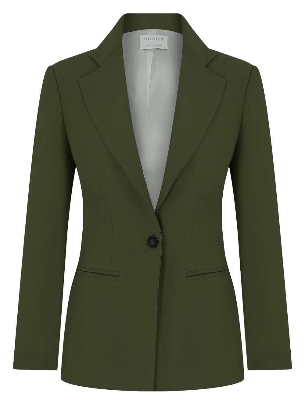 Haki Tek Düğmeli Klasik Blazer