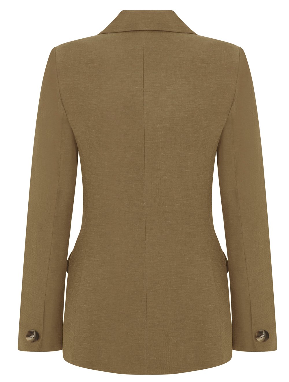 Karamel Rengi Vegan Cupro Keten Blazer