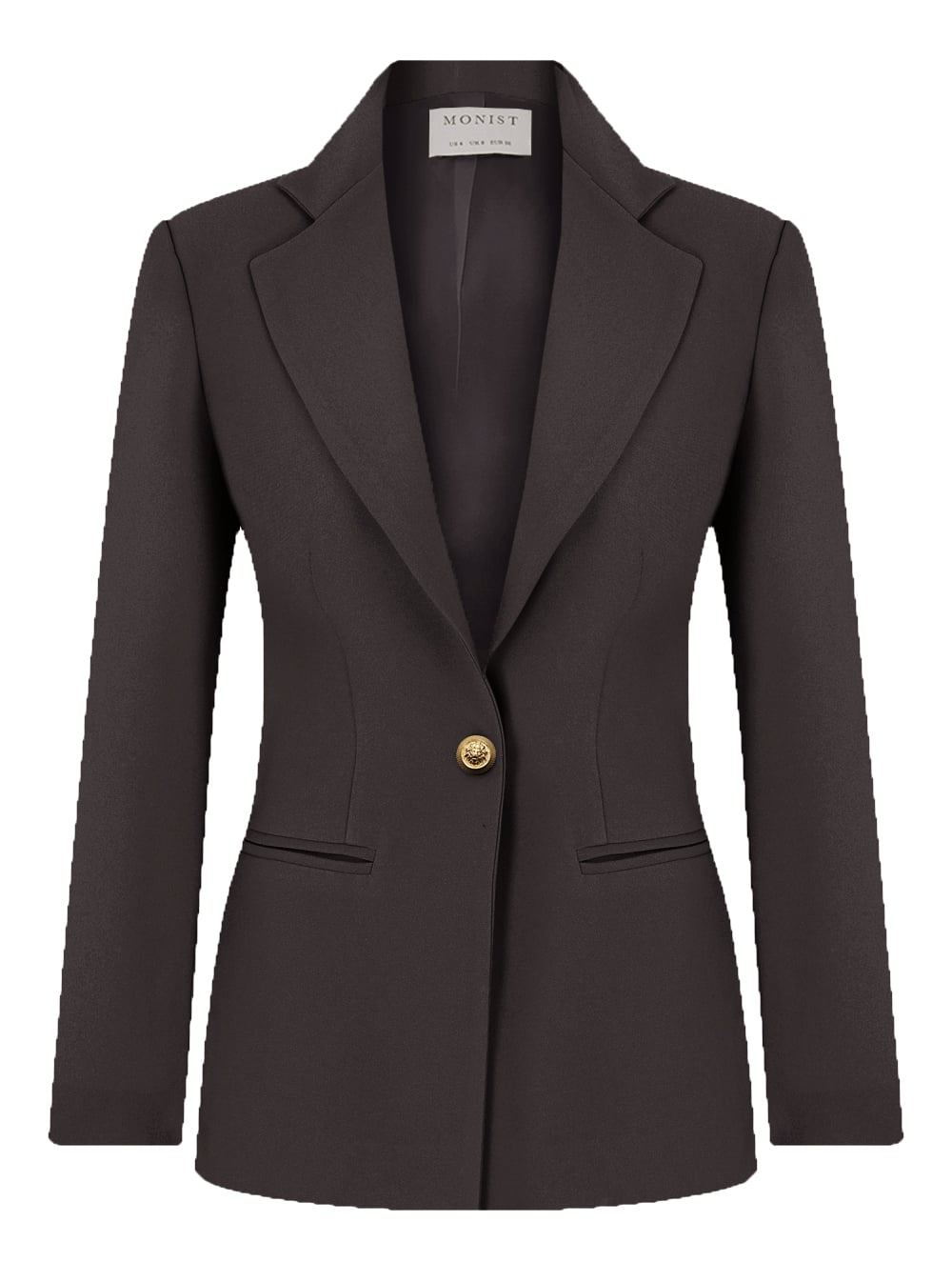 Sarı Metal Düğmeli Antrasit Tek Düğmeli Klasik Blazer