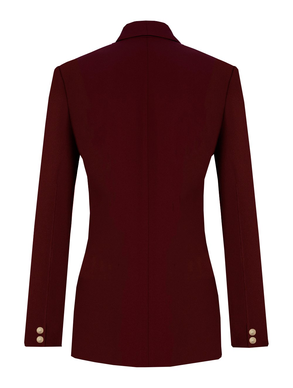 Sarı Metal Düğmeli Marsala Blazer