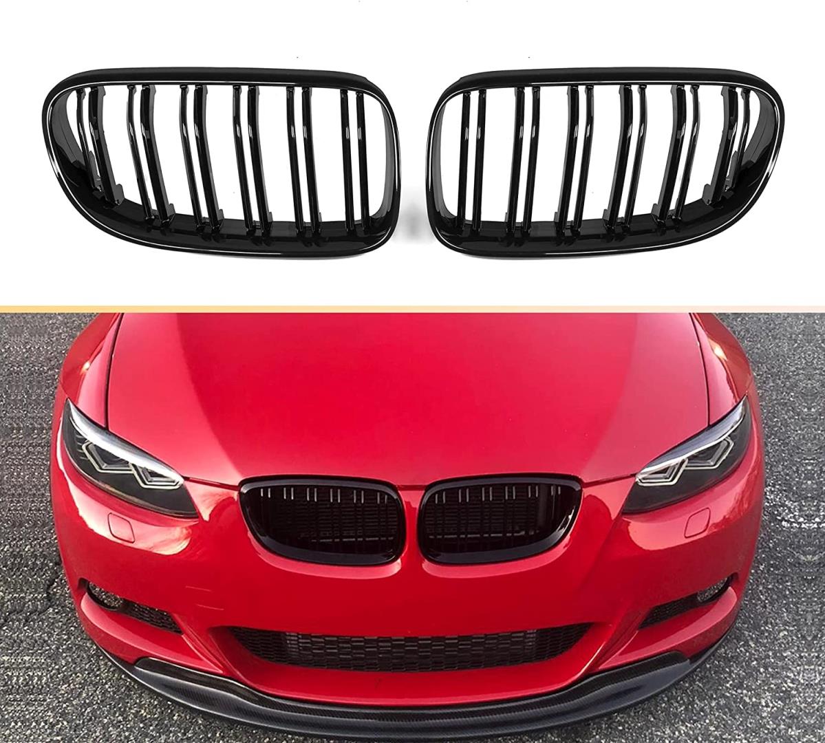 3 SERISI E92 2010-2013 IÇIN UYUMLU M3 GÖRÜNÜM PANJUR (CIFT CIZGI BÖBREK) PIANO BLACK (MAKYAJLI KASA)