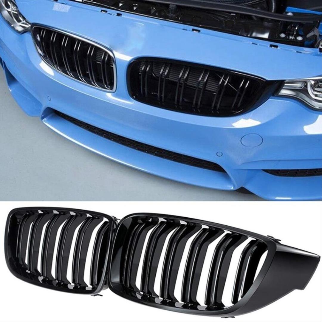 4 SERISI F32 2013-2019 IÇIN UYUMLU M4 PANJUR (CIFT CIZGI BÖBREK) PIANO BLACK