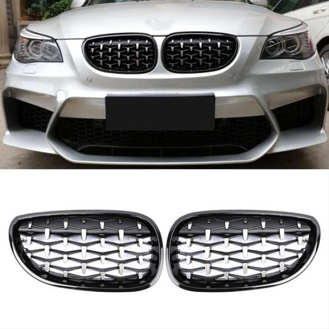 5 SERISI E60 2004-2009 IÇIN UYUMLU DIAMOND PANJUR (BÖBREK) PIANO BLACK ÇERÇEVE