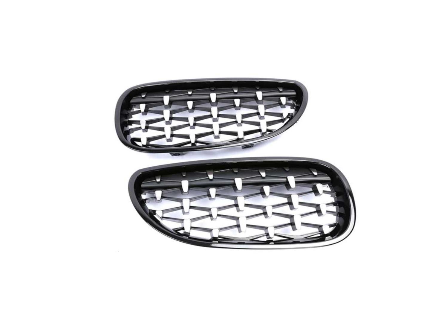 5 SERISI E60 2004-2009 IÇIN UYUMLU DIAMOND PANJUR (BÖBREK) PIANO BLACK ÇERÇEVE