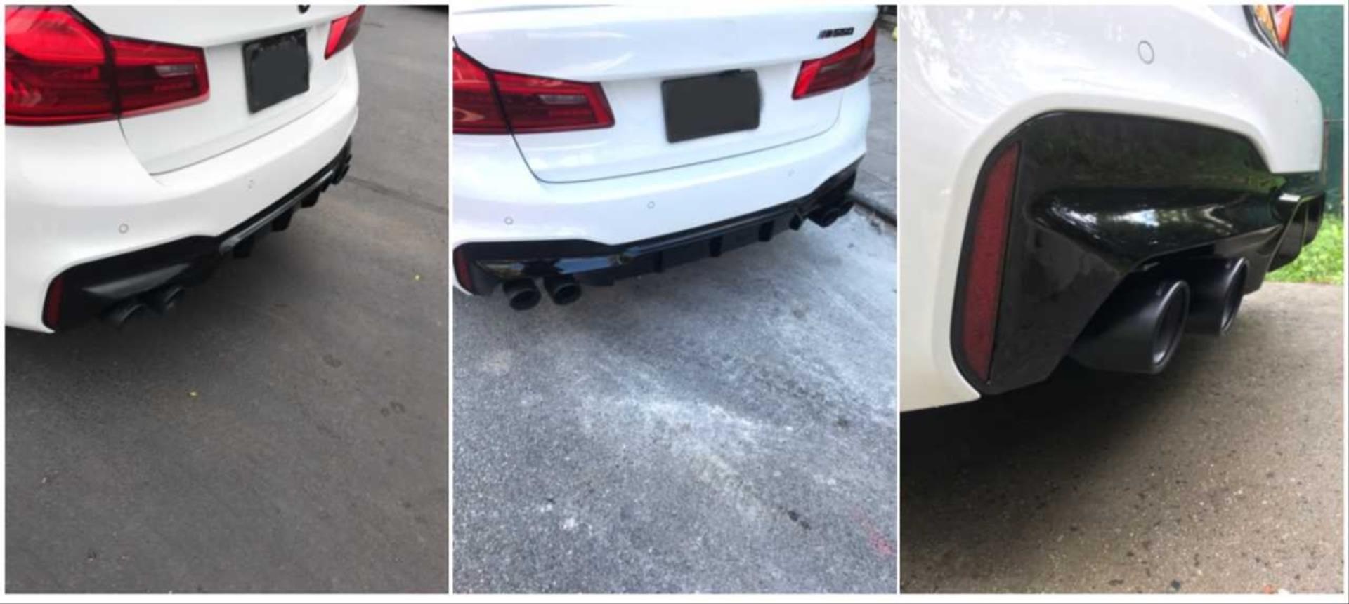 5 SERISI G30 İÇİN UYUMLU   M5 GÖRÜNÜM DİFÜZÖR VE M5 GÖRÜNÜM EGZOZ SETİ  (PARLAK SİYAH DİFÜZÖR)