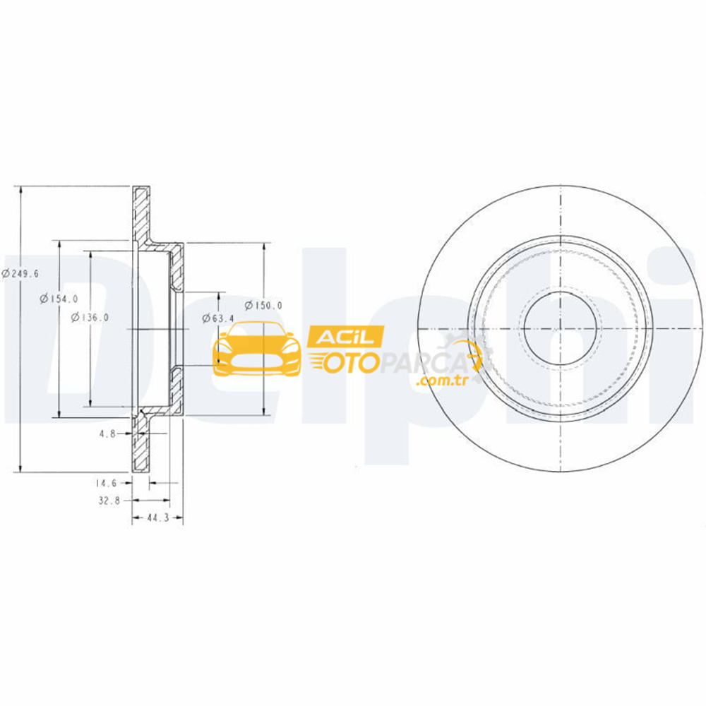 Audi DELPHI BG3673 | Arka Fren Diski-245×10 5×112 (Audi A4 01-08 Seat Exeo 09-14)