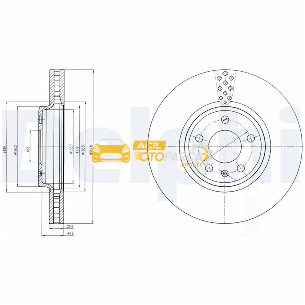 Audi DELPHI BG4080C | Disk On 08-Aı.A4-A5-Q5 Kaplamalı | 1 Adet