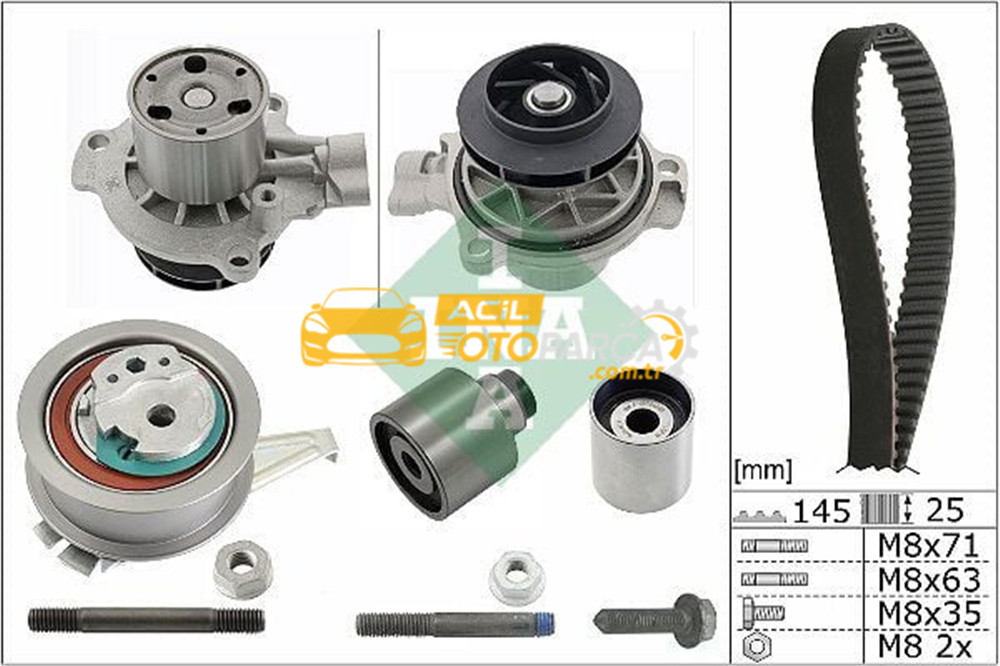 Audi INA 530069931 | Triger Seti Su Pompalı A1 A3 A4 A5 A6 Q3 Q5 Tt Arona Ateca Ibiza Leon Toledo Karoq Kodiaq Octavia Su