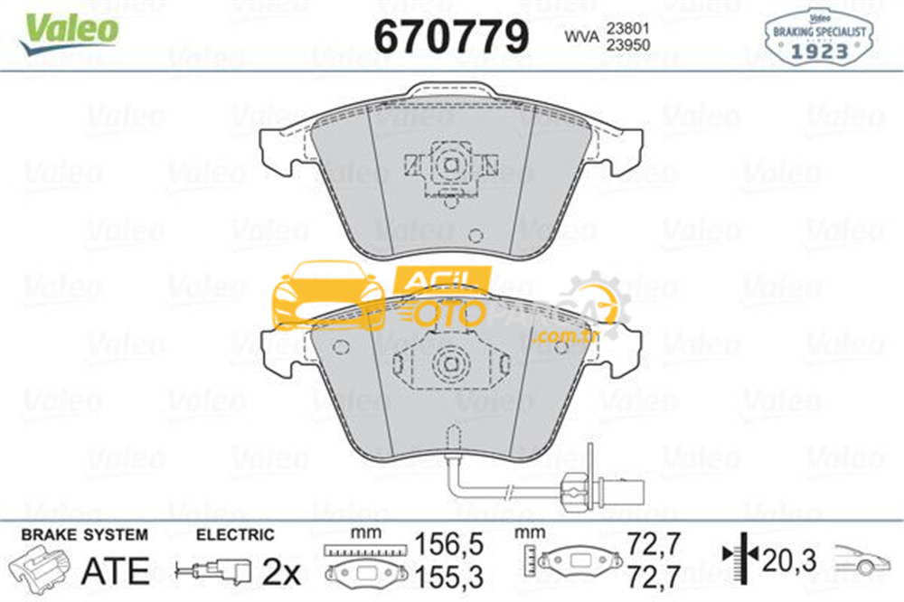 Audi VALEO 670779 | Fren Balata Ön 05-A4-A6-A8 2.0-3.0