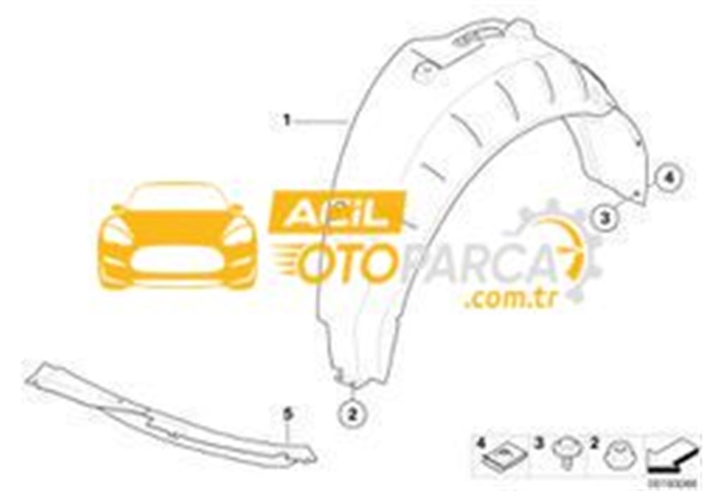 Bmw E90 Kasa Sağ Arka Tekerlek Çamurluk Davlumbazı (51717059382)