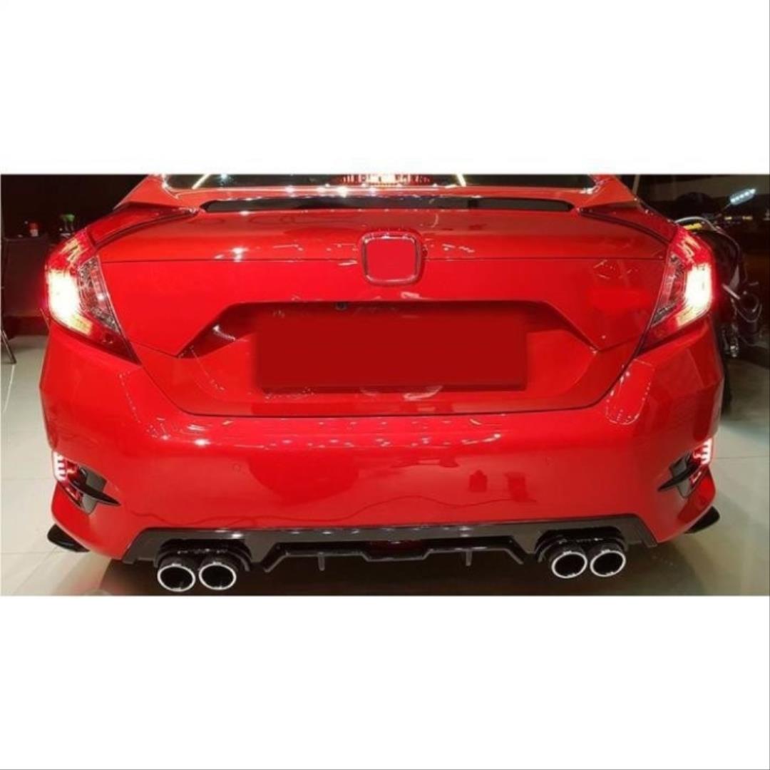 CIVIC FC5 2016-2020 IÇIN UYUMLU DIFÜZÖR 4 EGZOZ PIANO BLACK