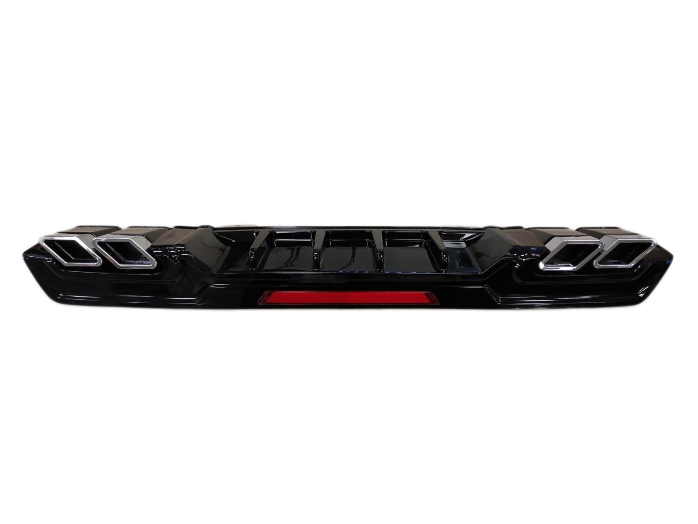 CIVIC FC5 2016-2020 IÇIN UYUMLU DIFÜZÖR KARE EGZOZ  PIANO BLACK 