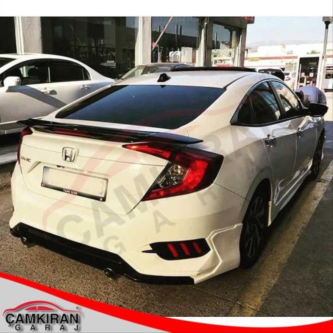 CIVIC FC5 2016-2021 IÇIN UYUMLU  TURBO BODY KIT ARKA EK + EGZOZ SETI 