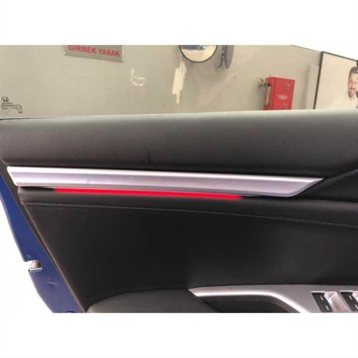 CIVIC FC5-FK7 2016-2020 IÇIN UYUMLU ISIKLI IC KAPI CITASI 4 PARCA KIRMIZI  