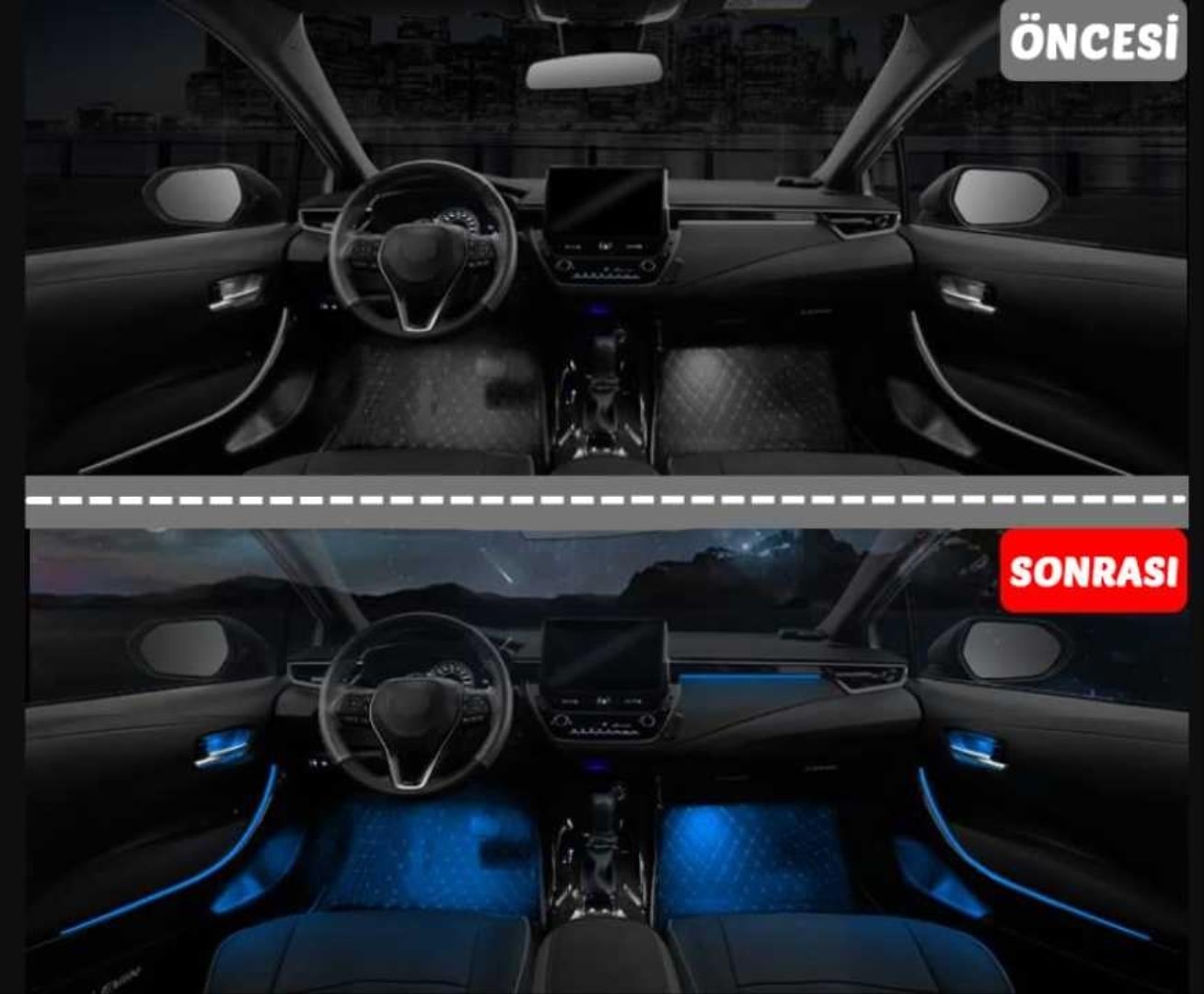 COROLLA 2019+ IÇIN UYUMLU AMBIANS AYDINLATMA SET - 64 RENK 