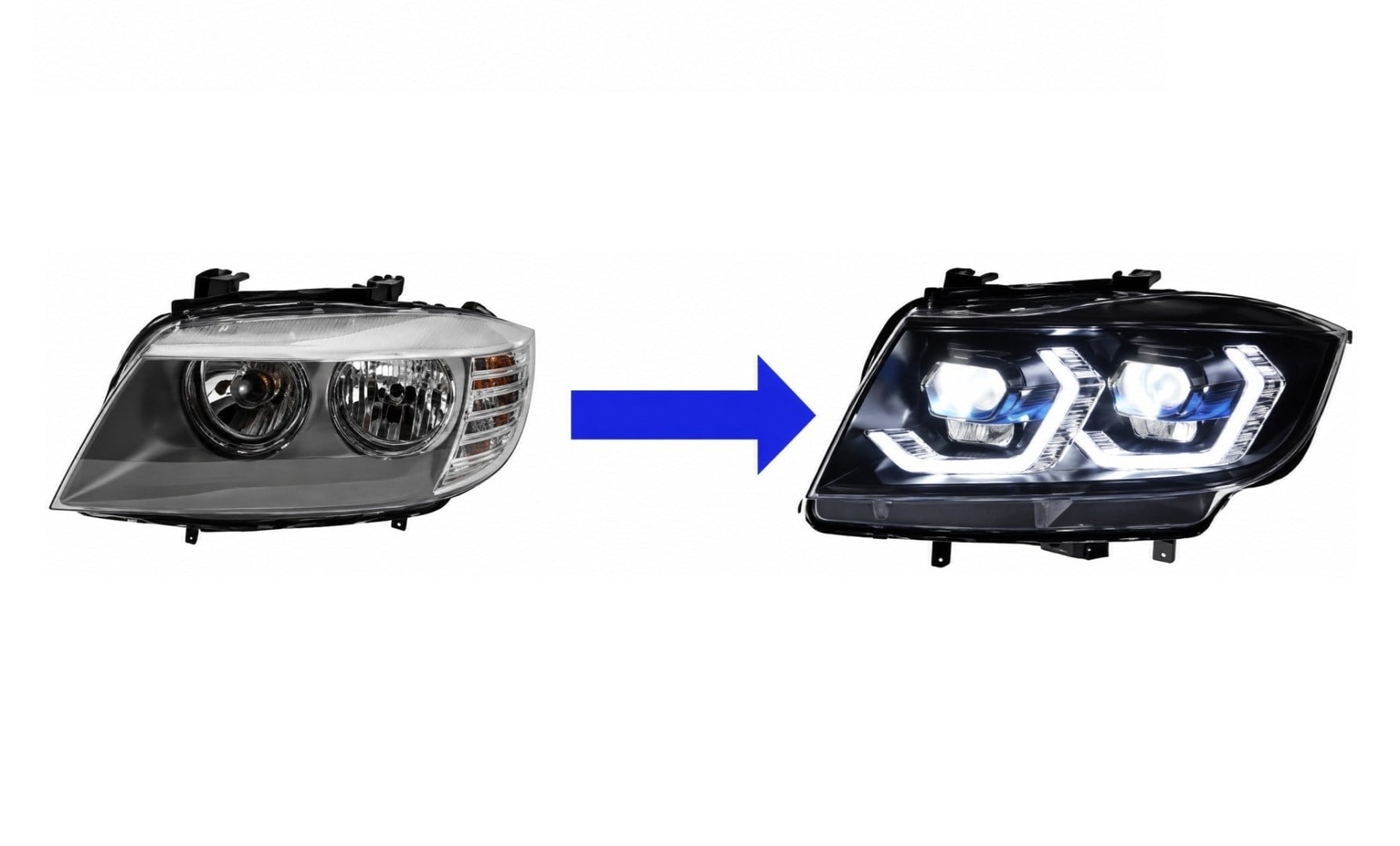 E90 3 SERİSİ MAKYAJLI KASA LAZER FAR (HALOJEN İÇİN 2010-2012)