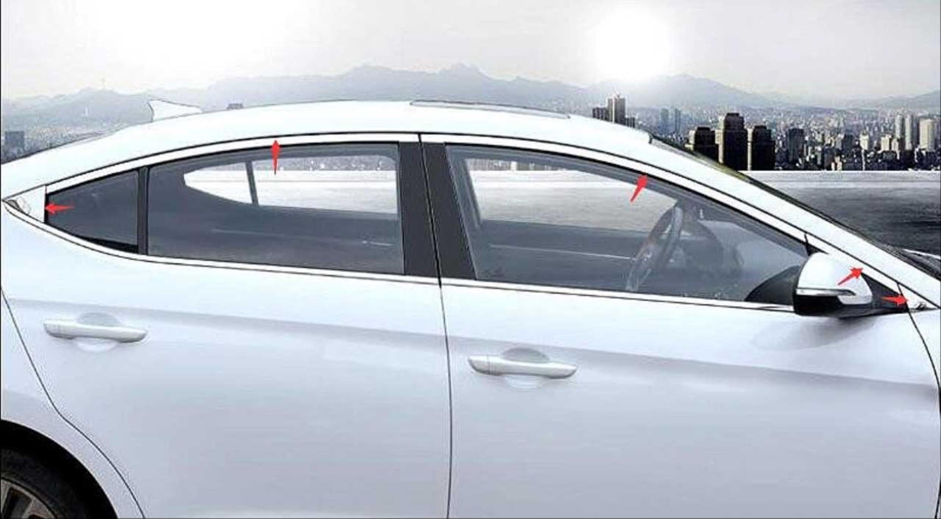 ELANTRA 2016-2019 IÇIN UYUMLU CAM ÇITASI NIKELAJ 10 PARÇA 