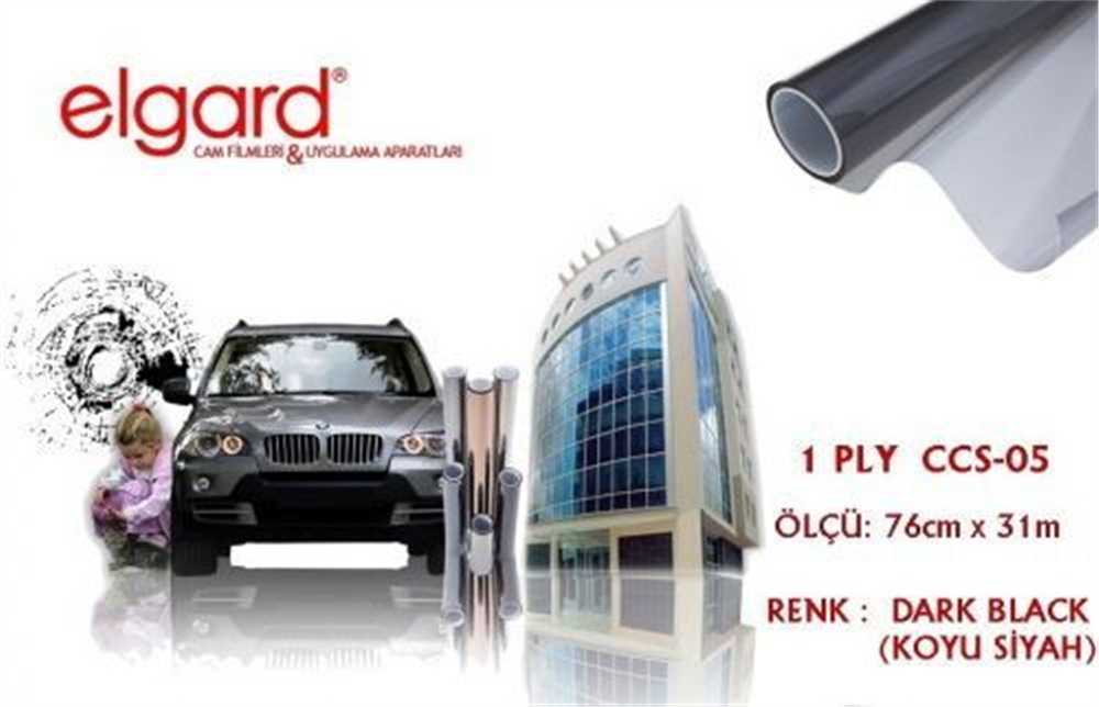 Elgard CCS-05 76cm x 31m Koyu Siyah Çizilmez Cam Filmi