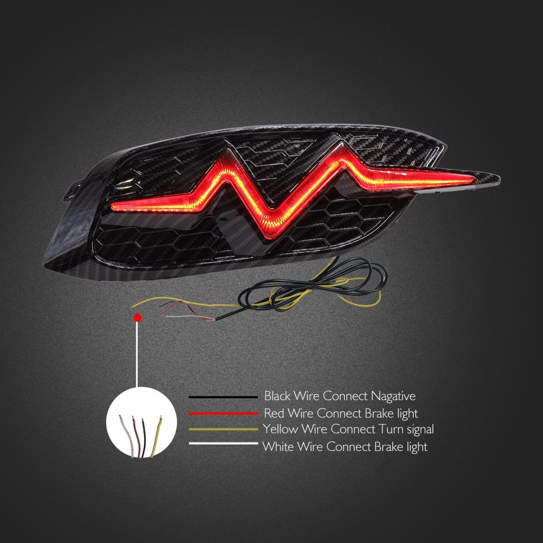 FC5 RİTİM DİZAYN ARKA SİS LED KIRMIZI PİANO BLACK