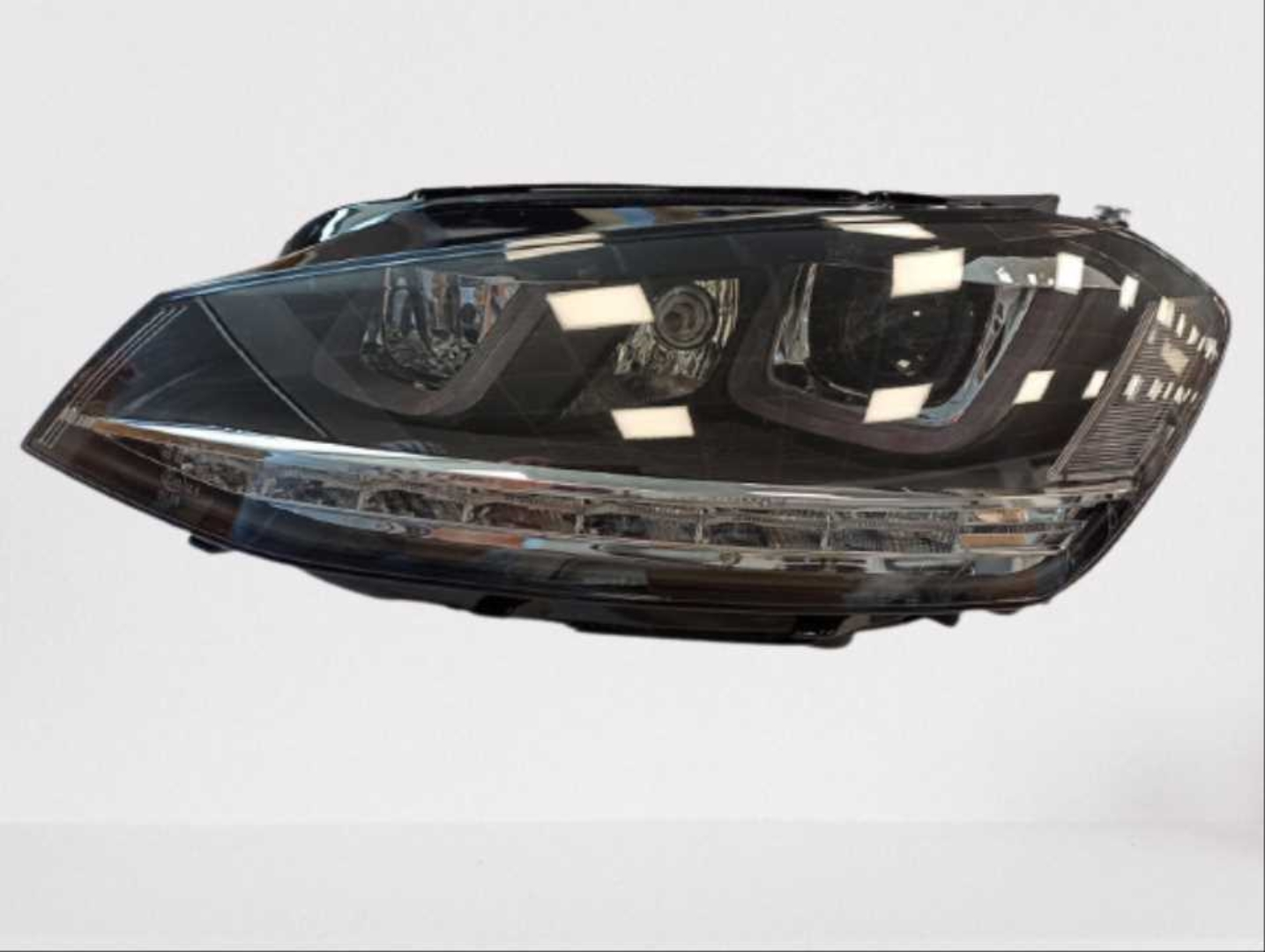 GOLF 7 IÇIN UYUMLU U LED FAR SILVER HARAKETLI SINYAL -(FULL LED-ÇİFT U) 